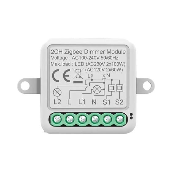 Imagem de Módulo Interruptor Dimmer Inteligente Tuya ZigBee 3.0 Controle De 2 Vias Alexa Google Home Regulável