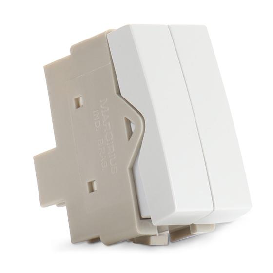 Imagem de Módulo Interruptor Duplo 2 em 1 Simples Sleek Branco Margirius