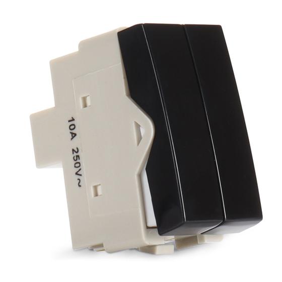 Imagem de Módulo Interruptor Duplo 2 em 1 Simples Sleek Preto Ebony Margirius