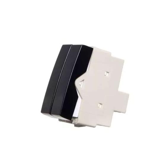 Imagem de Módulo Interruptor Duplo Paralelo 10a Sleek Preto Margirius