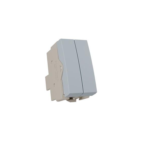 Imagem de Módulo Interruptor Duplo Paralelo MarGirius Sleek Colors 10A Cinza