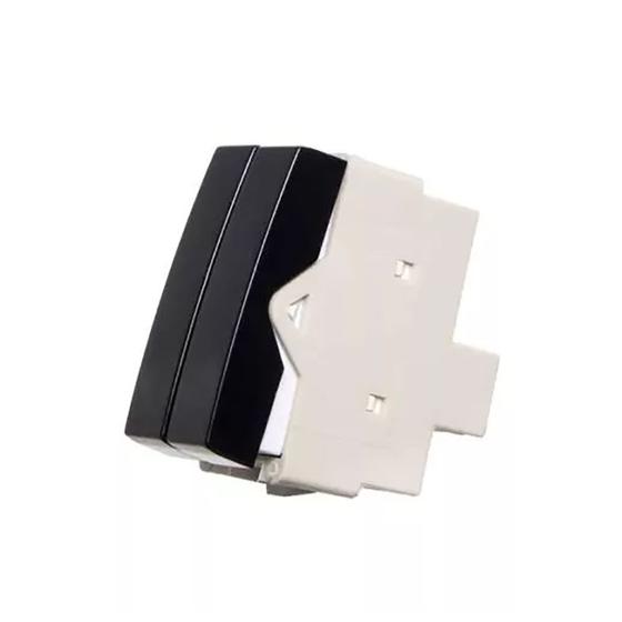 Módulo Interruptor Duplo Simples 10A Sleek Pto - SLEEK MARGIRIUS Imagem de Módulo Interruptor Duplo Simples 10A Sleek Pto