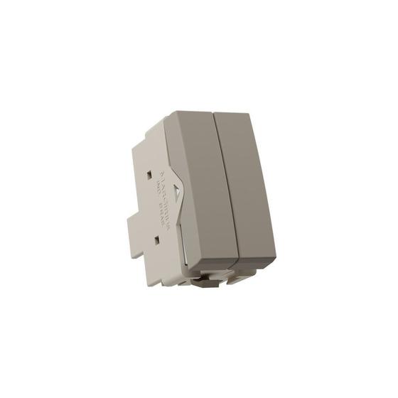 Imagem de Módulo Interruptor Duplo Simples MarGirius Sleek Colors 10A Argila