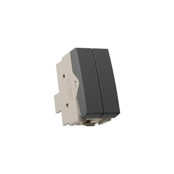 Imagem de Módulo Interruptor Duplo Simples MarGirius Sleek Colors 10A Grafite