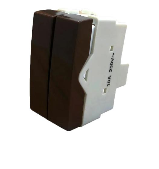 Imagem de Módulo Interruptor Duplo Three Way Paralelo 10a 250v Brilho Marrom Margirius