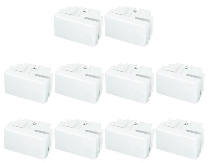 Imagem de Módulo Interruptor Simples Branco Linha Pérola Radial c/ 10
