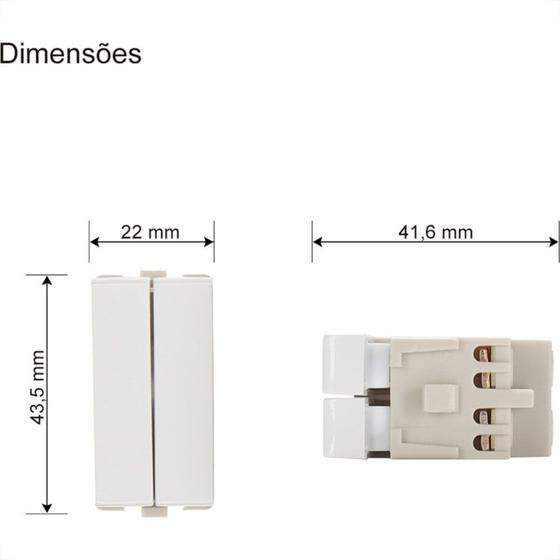 Imagem de Modulo Margirius Sleek Paralelo Duplo 10A Branco 17840