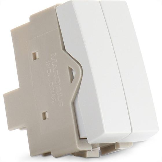 Imagem de Modulo Margirius Sleek Simples Duplo 10A Branco 17837