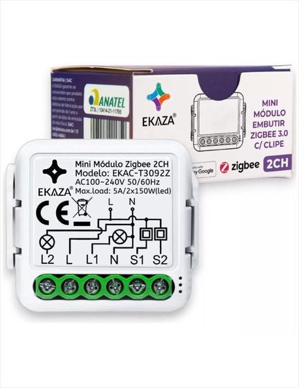 Imagem de Módulo Mini Inteligente Zigbee 2 Canais Ekaza