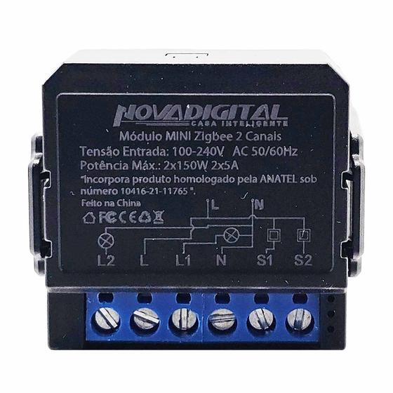 Imagem de Modulo mini inteligente zigbee interruptor 10A  2CH MS-10ZB nova digital