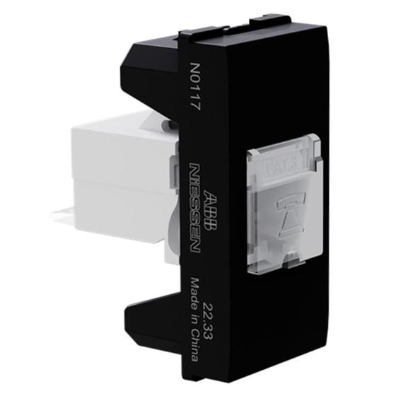 Imagem de Módulo Origen Jack Rj11 4 Fios Preto Abb