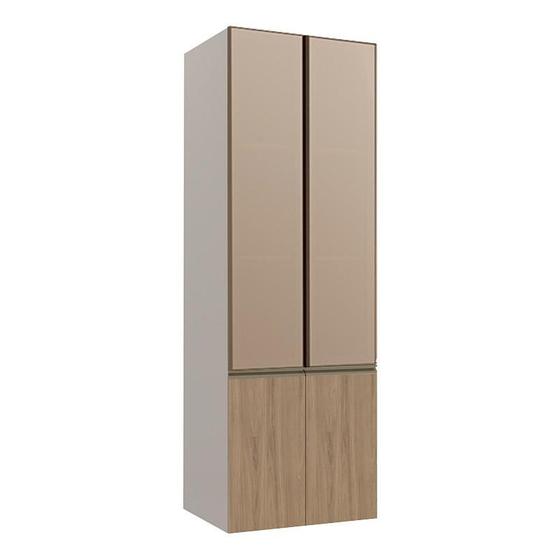 Imagem de Módulo Paneleiro 70cm Com Vidro Reflecta 100% MDF Cozinha Modulada Gold Robel Fendi/Hanover/Reflecta