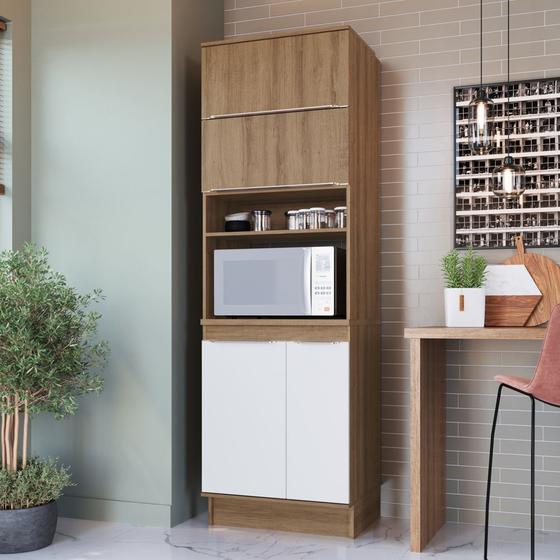 Módulo para Forno/Micro-ondas Cozinha Paola 68cm 02 portas com rodapés PA8501R Delmarco Menor preço em Módulo para Forno/Micro-ondas Cozinha Paola 68cm 02 portas com rodapés PA8501R Delmarco