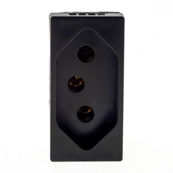 Imagem de Modulo Pial Plus+ 1 Tomada 20A. Borne Automatico Preto - 615060Pt