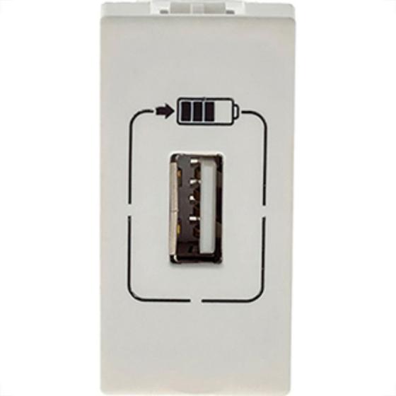 Imagem de Modulo Pial Plus+ Branco 1Tomada  Usb 1100Ma88Bc
