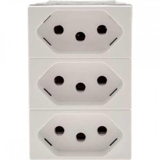 Imagem de Modulo Pial Plus+ Branco 3 Tomada 10A 615043Bc