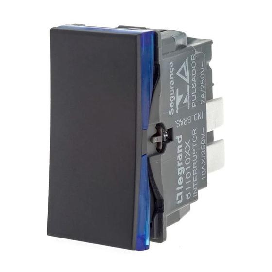 Imagem de Modulo Pial Plus Interruptor Simples Preto Borne Automático