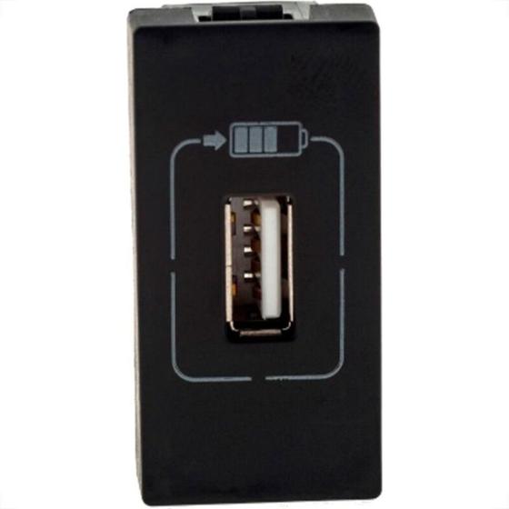 Imagem de Modulo Pial Plus+ Preto 1Tomada Usb 1100Ma 615088Pt