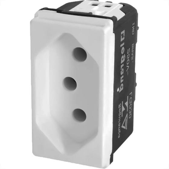 Imagem de Modulo Pial Pop Branco 1 Tomada 2P+T 10A. - Lg030