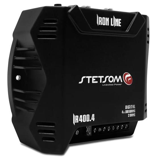 Imagem de Modulo Potência Amplificador som Stetsom Mono Digital 4 Canais 2 Ohms 400 watts Rms IR-400.4 Iron Line