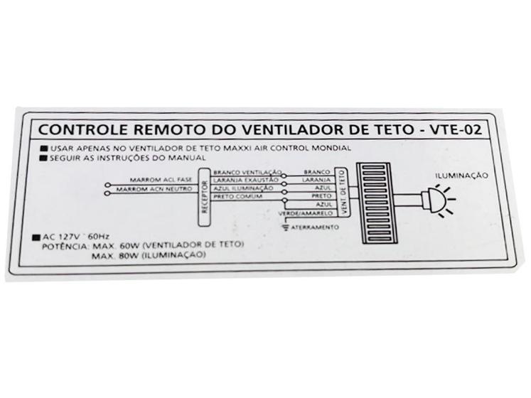 Imagem de Módulo Receptor Ventilador Teto Vte-02 Vte-04 127V Mondial