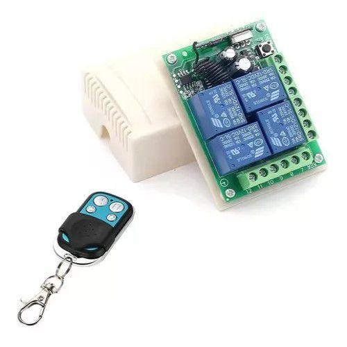 Imagem de Modulo rele 4 canais rf433 mhz + controle