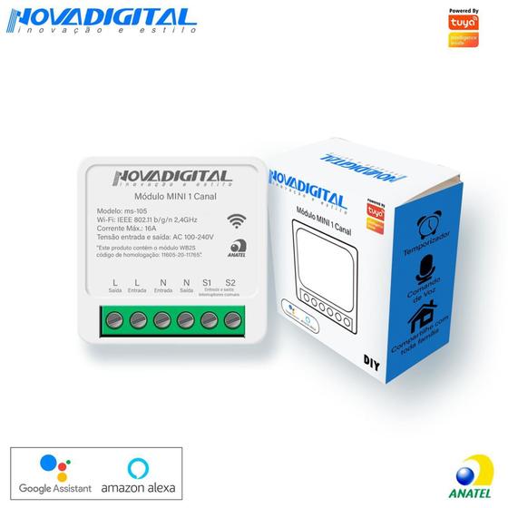 Imagem de Módulo Relé Mini Wifi 1 Canal 16a Tuya Smart Life - Nova Digital