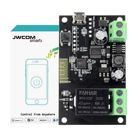 Imagem de Módulo Relé Wi-Fi Pulso Portão Fechadura Elétrica JWCOM