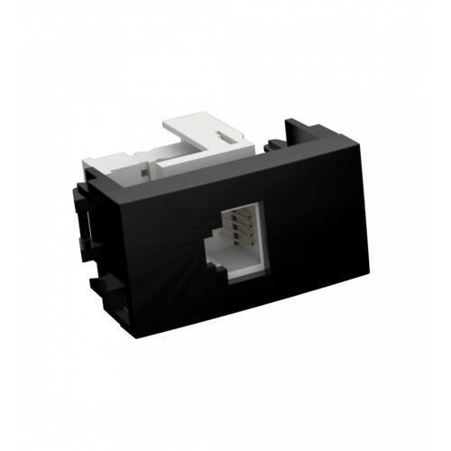 Imagem de Modulo Rj45 Cat5 Rede Internet Dubai Preto Ed5345-E/P