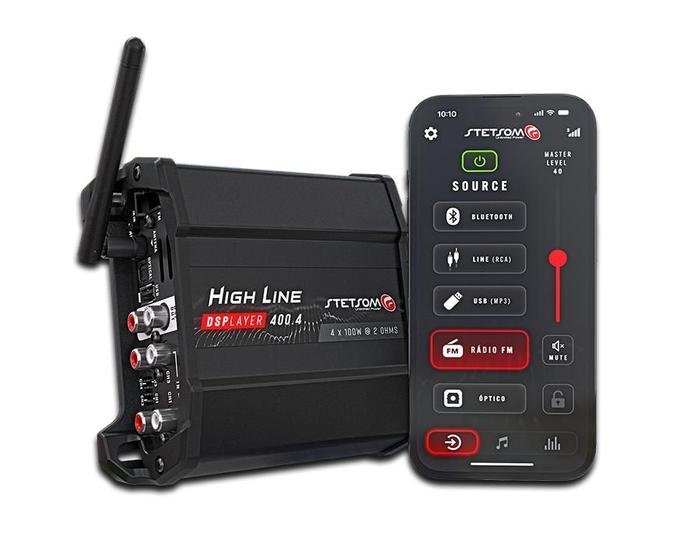 Imagem de Modulo Stetsom Hl400.4 Dsplayer 400X4 Usb Dsp Play Bluetooth