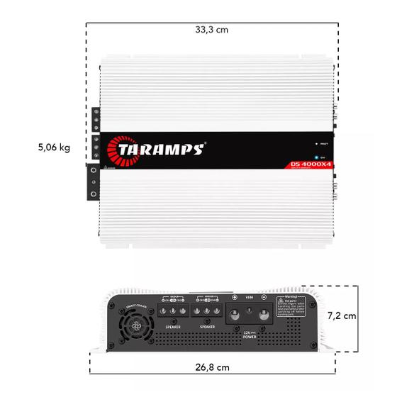 Imagem de Modulo Taramps Ds4000x4 2 Ohms Amplificador 4000wrms 4 canais