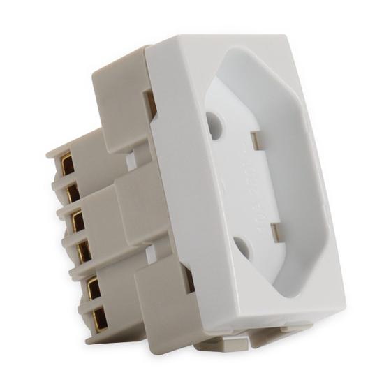Imagem de Módulo Tomada 10A 2P+T Branco Fosco Clean MarGirius