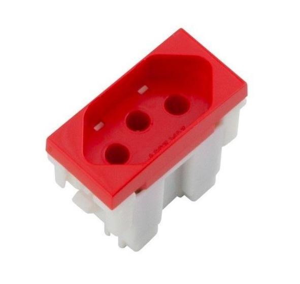 Imagem de Módulo Tomada 10A Vermelho 2P + T Siena 6080 Alumbra