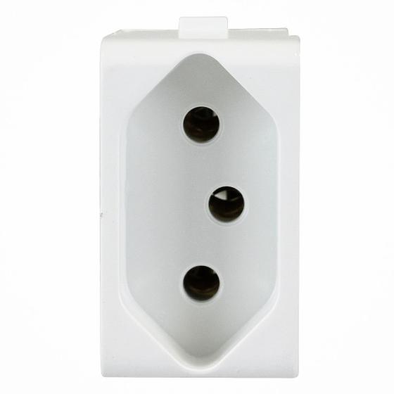 Módulo Tomada 2P+T 1 Posto 10A 250V Branco Polar Lunare Menor preço em Módulo Tomada 2P+T 1 Posto 10A 250V Branco Polar Lunare
