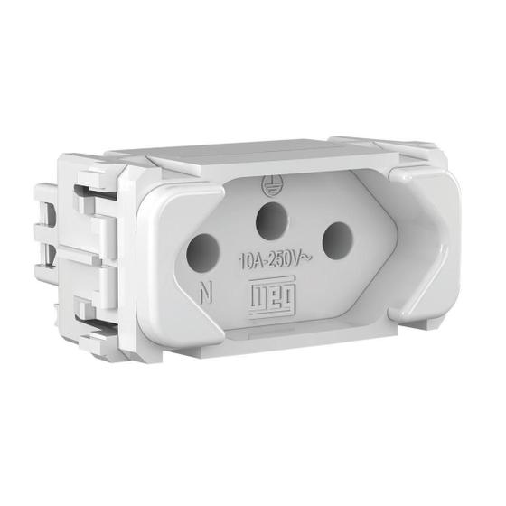 Imagem de Módulo tomada 2p+t 10a 250vca branco compose - weg