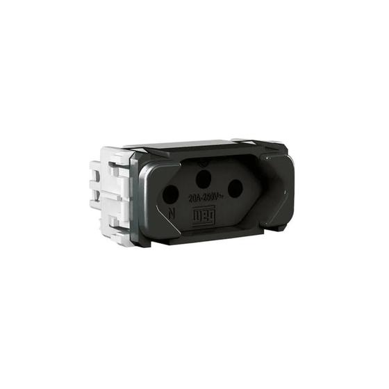 Imagem de Módulo tomada 2p+t 20a 250vca preto compose - weg