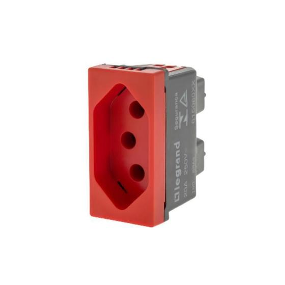 Imagem de Modulo Tomada 2P+T 20A Vermelho Pial Plus +