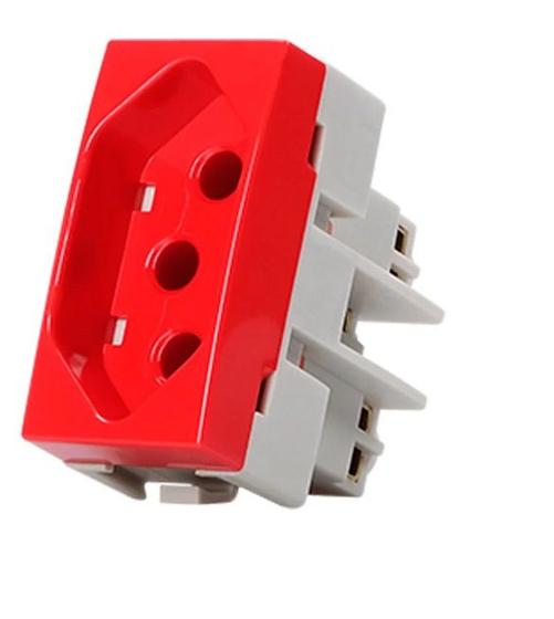 Imagem de Modulo tomada 2p t 20a vermelho sleek  margirius