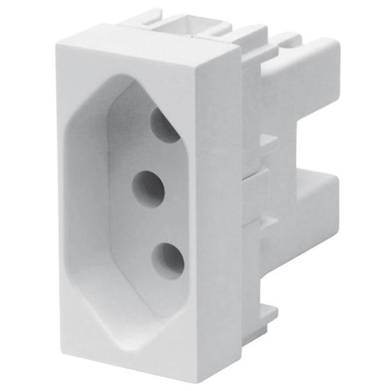 Módulo Tomada 2p+T Habitat 10a 250v Branco Menor preço em Módulo Tomada 2p+T Habitat 10a 250v Branco