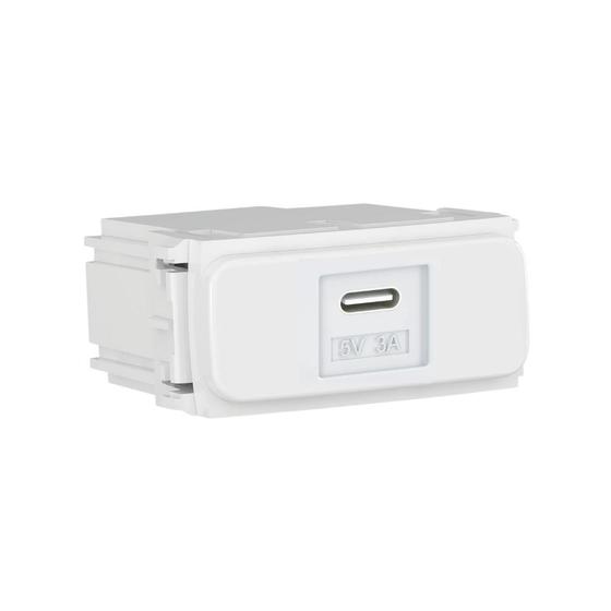 Módulo tomada carregador keystone usb-c 5v 3a branco compose - weg ...