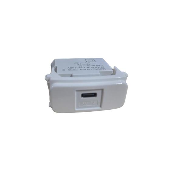 Imagem de Módulo tomada carregador keystone usb-c 5v 3a branco compose - weg