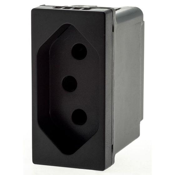 Imagem de Módulo Tomada Preto 10A Borne Autom. Pial Plus+ Legrand 615038PT