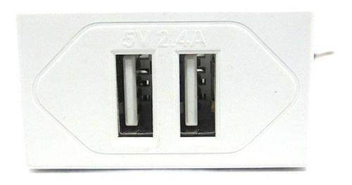 Imagem de Módulo USB com 2 Entradas 2A Ultra Rápido Branco