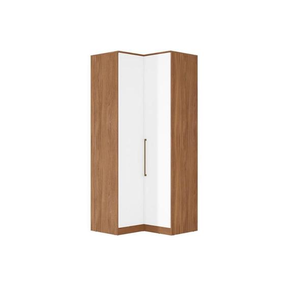 Imagem de Módulos de quarto Irlanda Guarda Roupa Canto Obliquo 71160K Irlanda c/ 2 Portas e 3 Gavetas Amendola/Branco - Demóbile