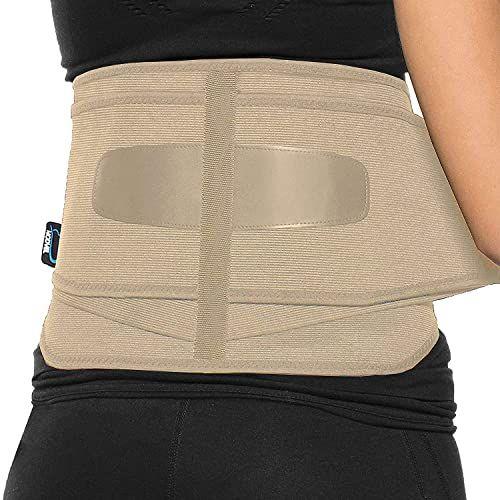 Imagem de ModVEL Back Brace - Alívio imediato da dor nas costas, hérnia de disco, ciática, escoliose   elegíveis para FSA ou HSA Cinto de suporte lombar da cintura respirável com almofada removível.