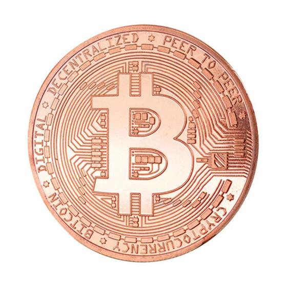 Imagem de Moeda Bitcoin Física Para Colecionador Criptomoedas Presente
