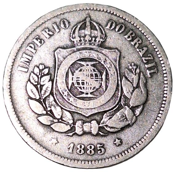 Imagem de Moeda Soberba de 100 Réis Fundo Liso de 1885 do Império do Brazil