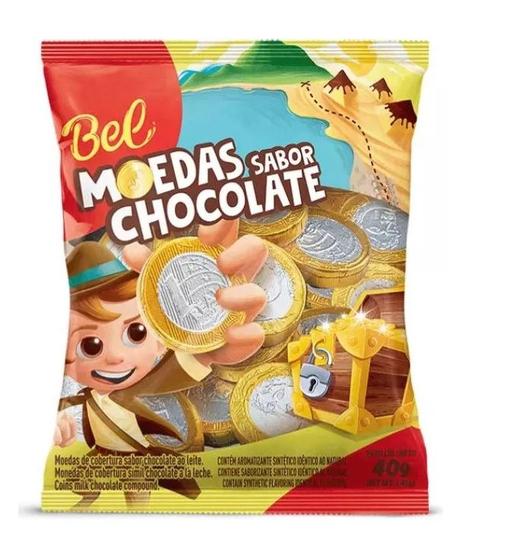 Imagem de Moedas sabor Chocolate Bel 40g (10 moedas)