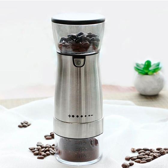 Moedor de Café Elétrico Aço Inox Recarregável Sem Fio Portátil Balachov Moedor de Café Moedor de Café Elétrico Aço Inox Recarregável Sem Fio Portátil Balachov Moedor de Café