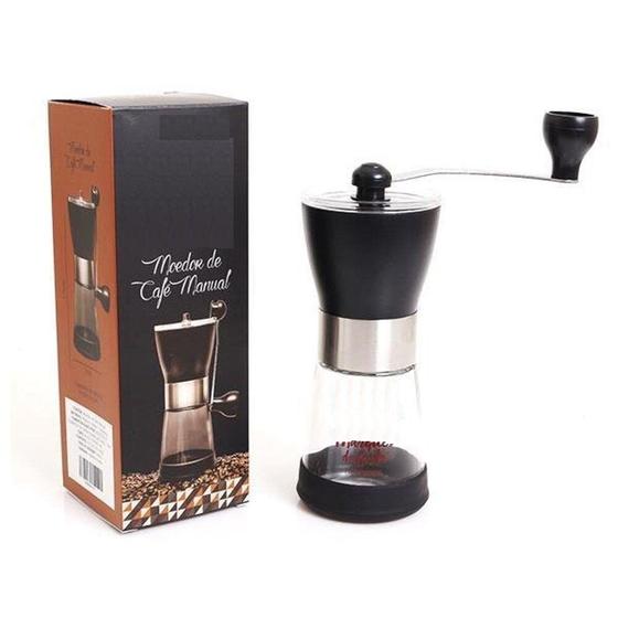 Imagem de Moedor De Café Manual Inox Com Manivela Giratória Moer Grãos